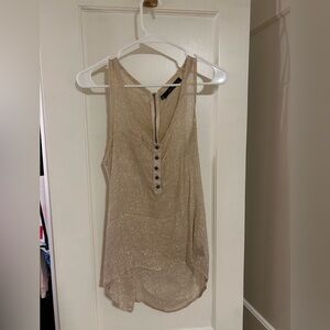 Elegant Beige Sleeveless Top